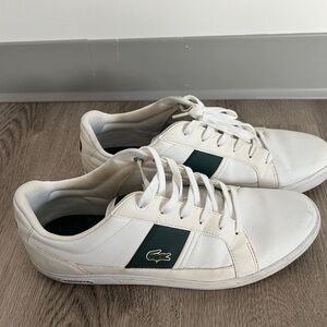 Lacoste Men's White and Green Sneakers